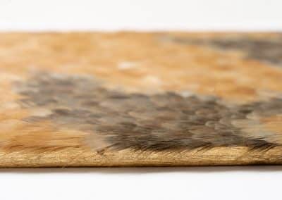 partridge-featthers-acrilic-wood-mosaic-paint-cuadro-mosaico-plumas-perdiz-madera-gold-leaf-frame-pan-oro-marco